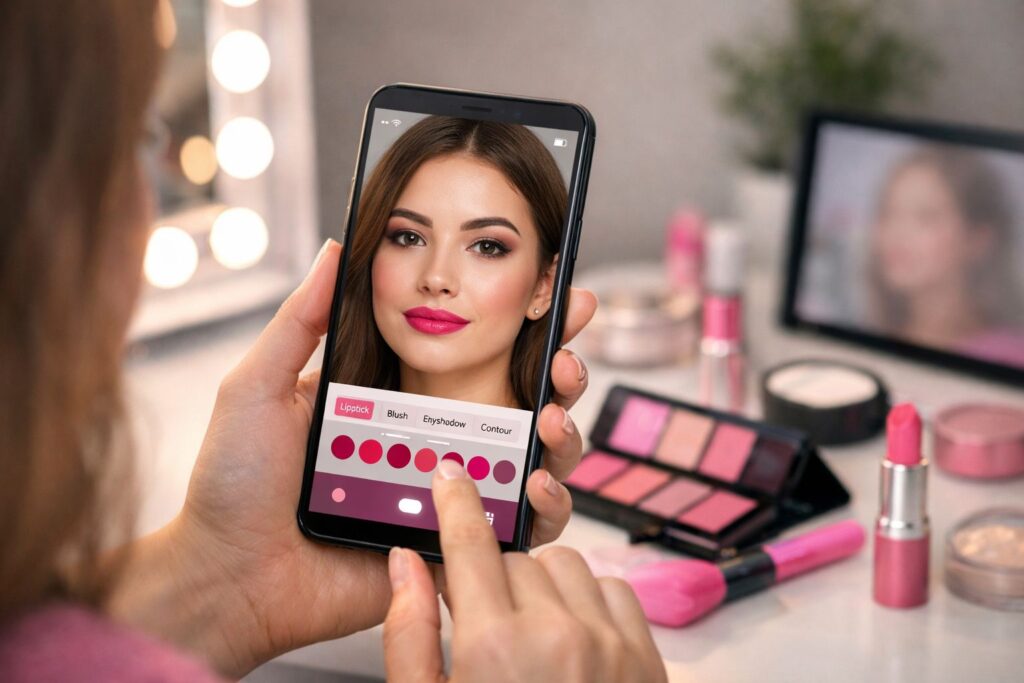 Slimmer experimenteren met een makeup app voor realistische looks